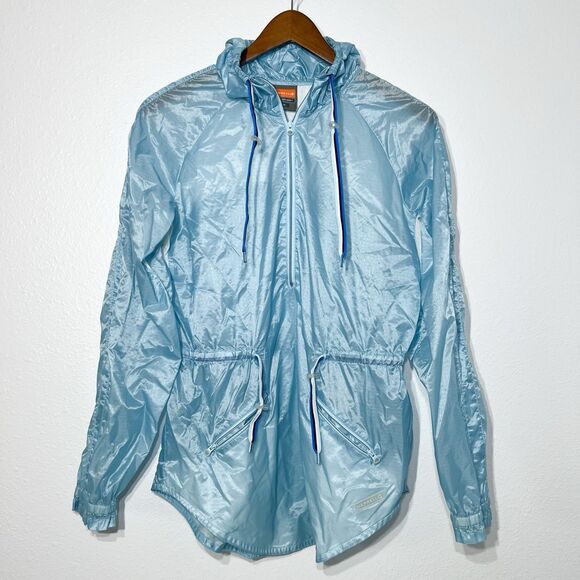 Merrell Jacket Womens M Blue Windbreaker Thin Raingear Travel Packable Opti-Wick - Picture 1 of 14